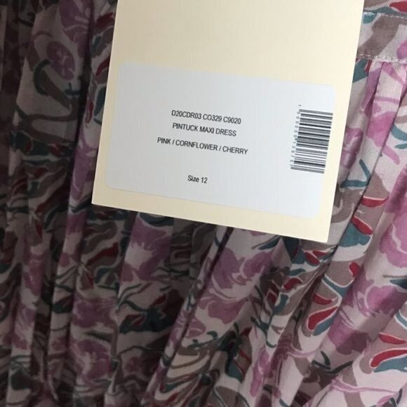 Alexa Chung Pink Pintuck Floral Maxi Dress NWT Size US 8 - Picture 10 of 13